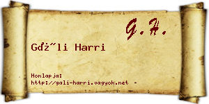 Gáli Harri névjegykártya